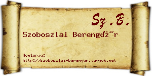 Szoboszlai Berengár névjegykártya